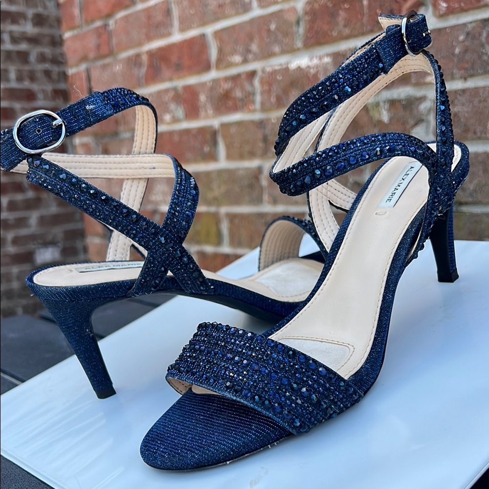 Alex Marie Blue Heels with Elegant Sparkle